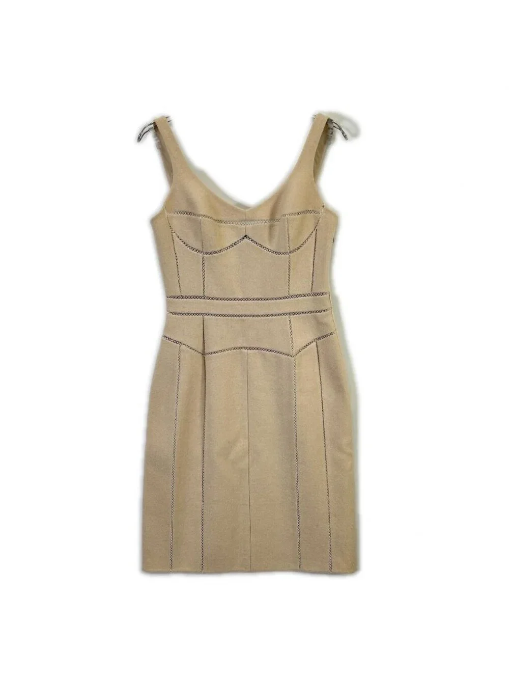 Louis Vuitton Beige Wool Mohair Cami Dress